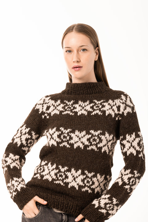 Annika brown and off-white sweater