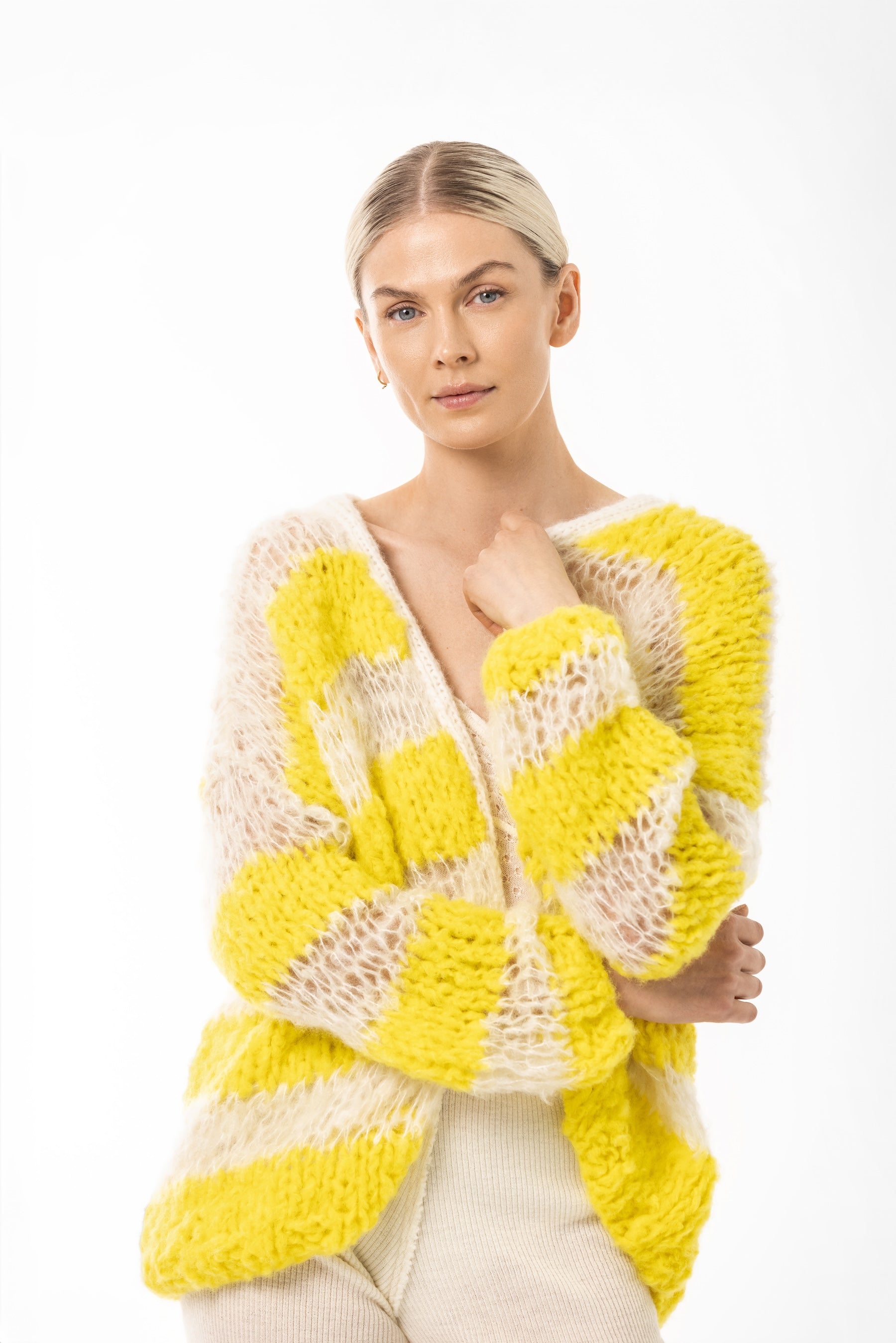 Gler off white and yellow cardigan