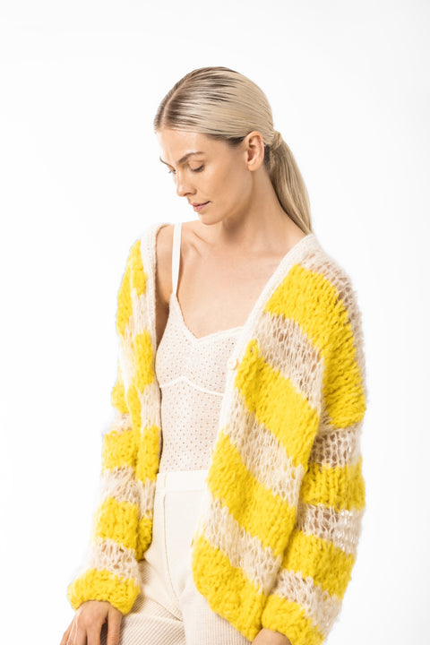 Gler off white and yellow cardigan