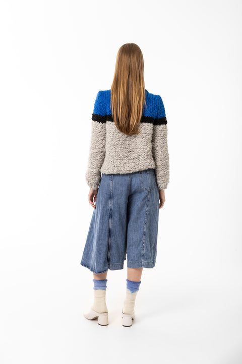 Íðunn blue, grey and black sweater