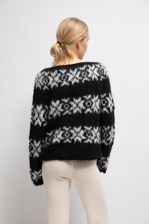 Inka black and off white sweater