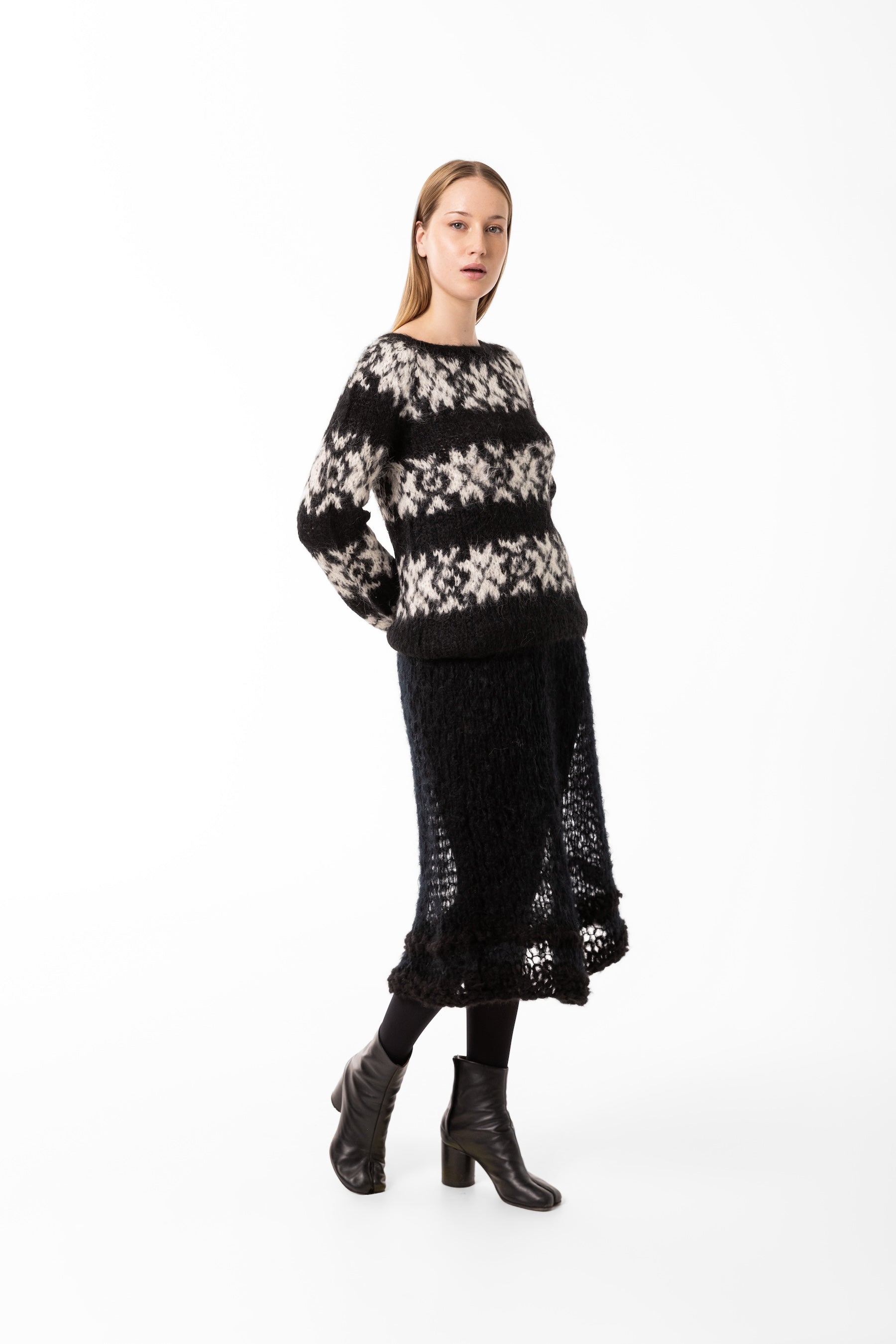 Inka black and off white sweater