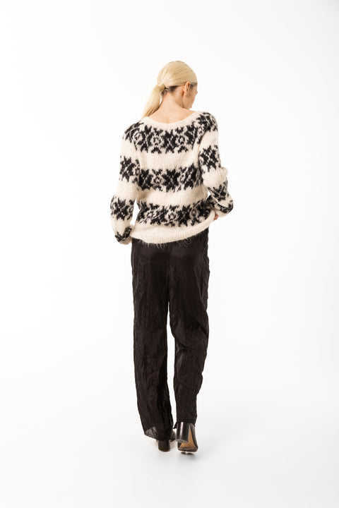 Inka off white and black sweater