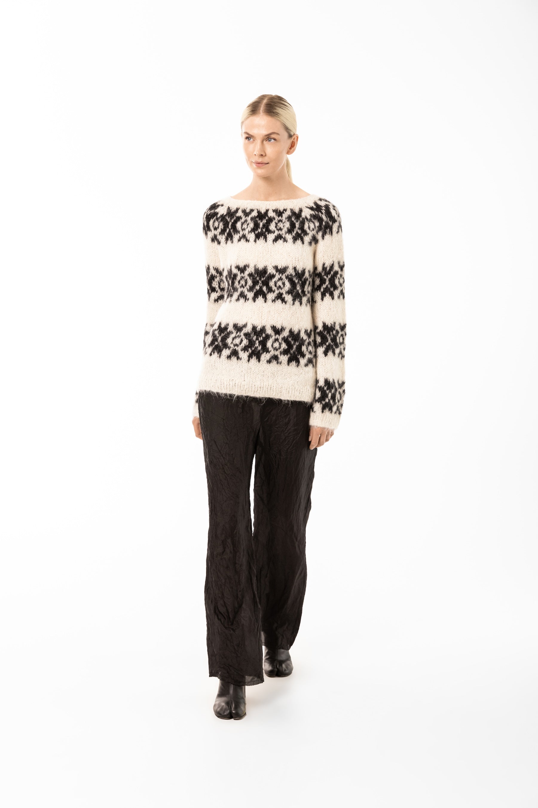 Inka off white and black sweater